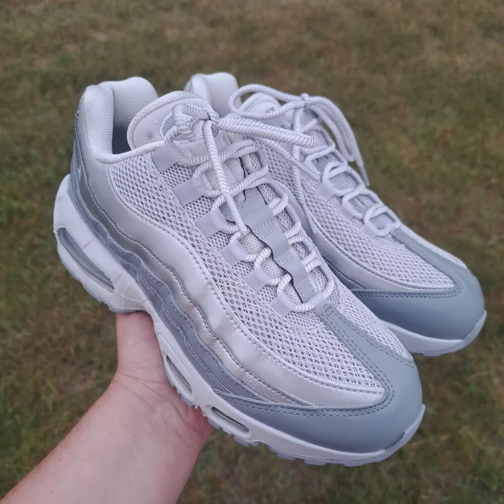 NEW Nike Air Max 95 Big Bubble SE Women Size 7.5 Metallic Silver Grey Fog Shoes